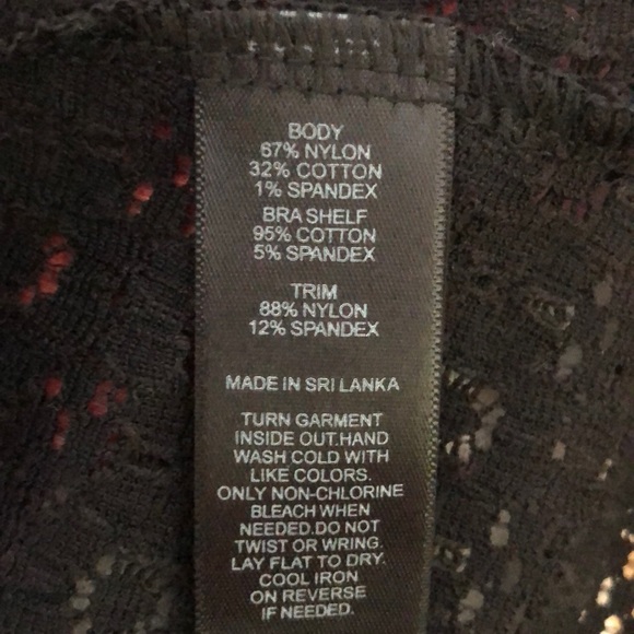 Black women’s cami, see-thru bottom, built-in bra - Picture 5 of 5